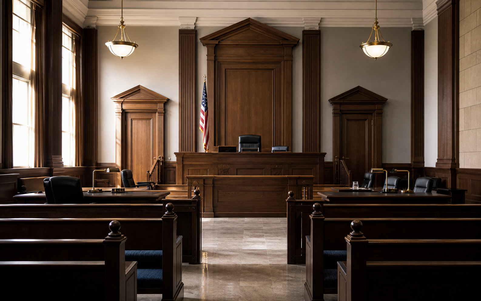 Sala de tribunal elegante y profesional